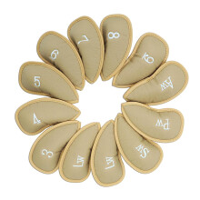 12Pcs Golfs Iron Club Head Cover Golfs Rod Head Cases Protection Sleeve Enduring Brown