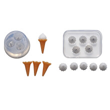 Tiny Realistic Silicone Cream Cone Mold For Miniature Scene Creations Playset Set C