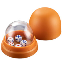 Quality Dices Cup with 5 Dices for Truely Feel Homes Gaming Night Group Activity Orange