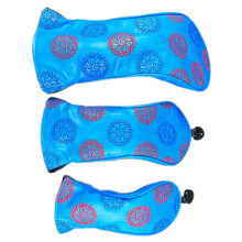 3Pcs Gear Pattern Fairway Wood Headcover PU Leather Golfs Club Head Cover