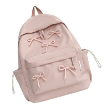 Large Capacity Backpack Student School Backpack Teen Lovely Bows Backpack Pink