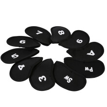 10Pcs Soft Golfs Iron Head Cover Rod Head Cases Golfs Accessories Enduring Black
