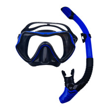 Holiday Snorkeling Mask and Tube Set for Pool Practice and Carry Use Blue black