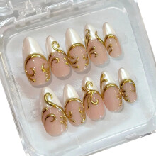 Full Cover Press On Manicure Set with Adhesive Tabs and Pink Base