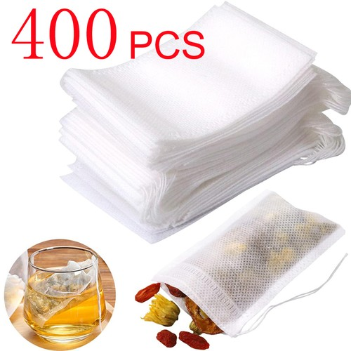 400PCS Disposable Drawstring Tea Bags Non-Woven Empty Filte Herbs Bag Reusable