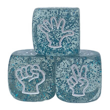 10Pcs Finger Guessing Game Dices Rock Paper Scissor Game Dices for Transparent Sky Blue