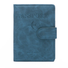 Multiple Pockets Passport Holder Travel Wallet Case Organiser for Credit Cards Blue