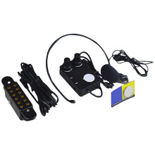 Guitar Pickups 6 Hole Soundhole Transducer Amplifier with Cable, 6.35mm Black and silver
