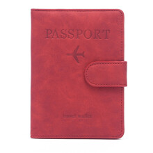 Passport Holder PU Leather Passport Holder Cover Wallet Case Organizer for Cards Red