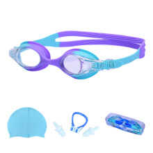 Kid Swimming Goggles Set Swimming Glasses Boy Leak Proof Swim Goggles Purple lake blue