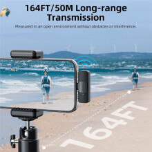 Microphone Sans Fil Lavalier pour , Android, PC, Appareils USB-C - Idéal pour L'Enregistrement et le Streaming BY-V1