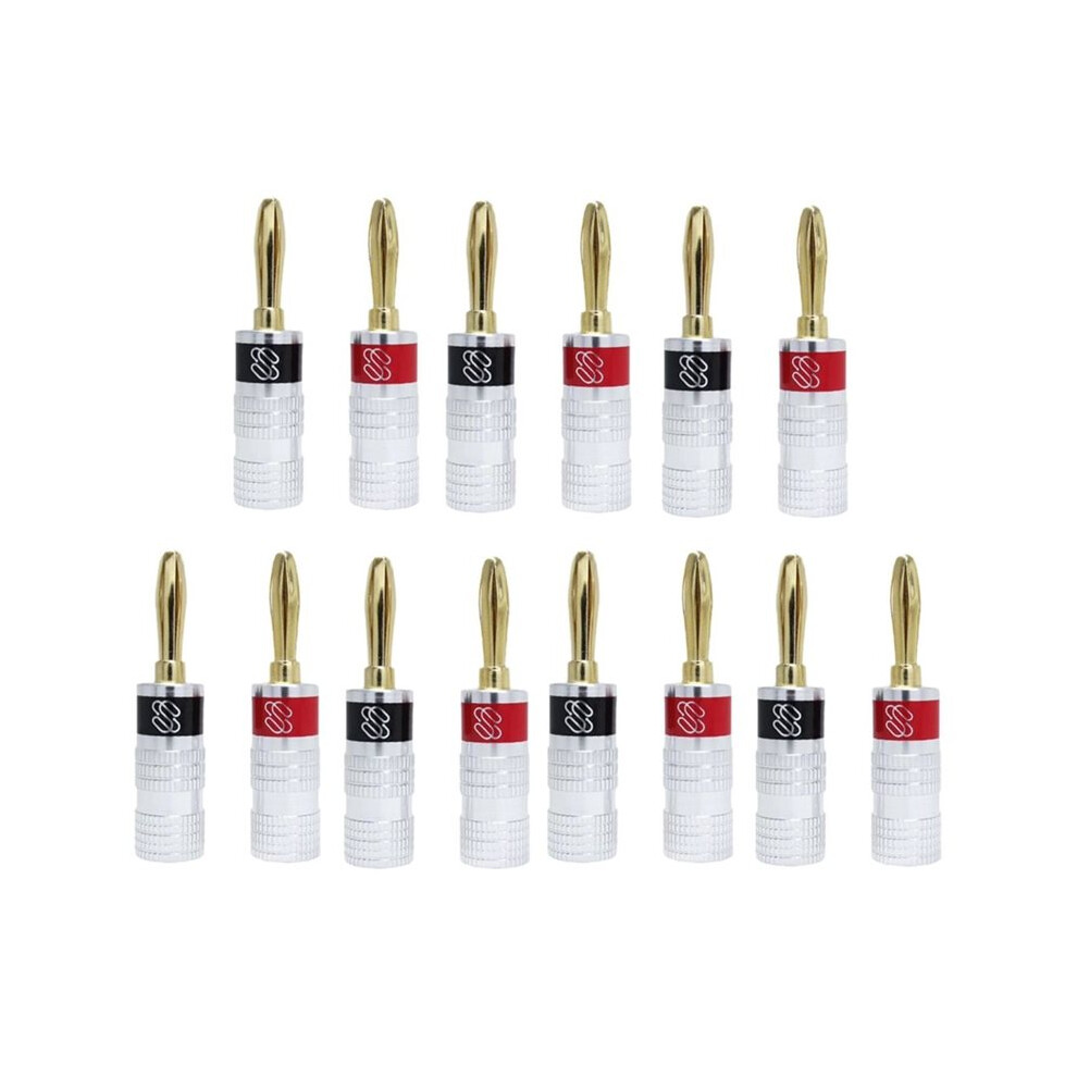 14Pcs Banana Plugs Plated Banana Connector Audio Jack Connector For Audio Jack Speaker Plugs Gold 6033265409800