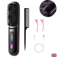 Portable Hair Straightener Brush Antiscald Hair Cordless Hair Straightener Brush