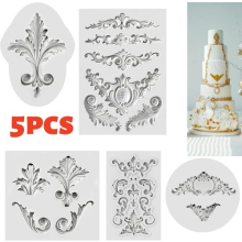 Silicone wedding Cake Topper Mould 5pcs Borders Ideal Chocolate Fondant UK