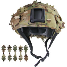 Fast Helmet Cover Camouflage Combat Helmet for Airsoft Hunting CP many places leaf cut