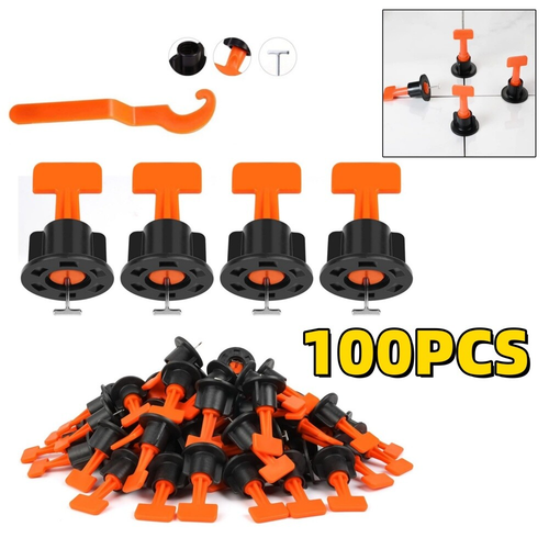 Tile Leveling System Reusable Tile Spacer Clips for Wall Floor DIY Kit 100 Sets