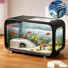 Compact Betta Fish Tank Kit Clear Desktop Aquarium with Ecological Cycle System