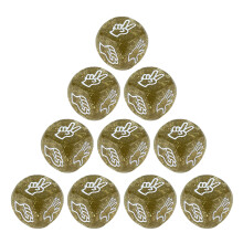 10Pcs Rock Paper Scissor Game Dices Finger Guessing Game Dices Transparent Yellow