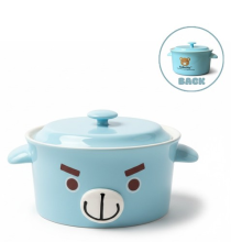 Ceramic Soup Bowl with Lid & Handle – Serving Dish for Family 665ML Adult & kids