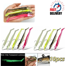 10pcs Saltwater Sandeel Lures for Bass Wrasse Cod Pollock Sea Fishing Tackle 16g