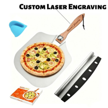 Personalised Engraved 12" Pizza Peel Aluminium Foldable Wood Handle Pizza Paddle