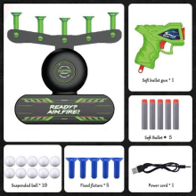 Glow in Dark Floating Shooting Target Gun Set with Foam Flying Balls Kids Game