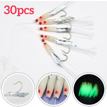 30pcs(6pk*5pcs) Mackerel Feathers for Bass Garfish Lure Sea Fishing Sabiki Rigs