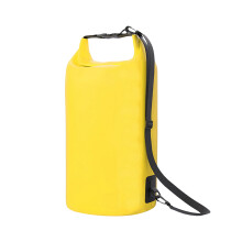 500D PVC Waterproof Bag Roll Top Design For Rafting Hiking Beach Swimming Yellow 25L