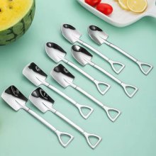 8pcs Stainless Steel Shovel Spoons Tea Coffee Dessert Ice Cream Scoop Set
