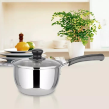Set of 3 Induction Non Stick Stainless Steel Cookware Kitchen Glass Lids Pot Pan