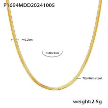 (gold) Fashion Colorful Natural Stone Beaded Necklace Set for Women Stainless Steel Gold Color Clavicle Chain Bracelet Jewelry