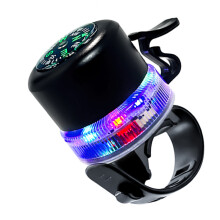 Rechargeable Cycling Accessory for Evening Street Bicycles Colorful Glowing Bells Black