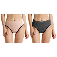 Women's Cycling Brief Underpants Briefs 2 Pack, Breathable 3D Pad Shape Peach gray 4
