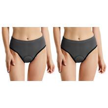 Women's Training Bike Underwear Shorts 2 Pack, High Waist Padded Briefs Gray 3