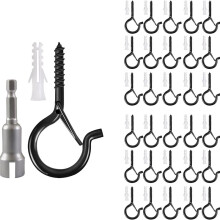 Q-Hanger Hooks with Safety Buckle,Windproof Screw Hooks Hanging Outdoor String Lights,Christmas Lights,Plants,and More