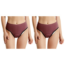 Women's Training Bike Underwear Shorts 2 Pack, High Waist Padded Briefs Claret 1
