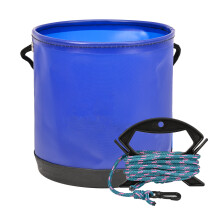 EVA Bucket Fishing Accessories Tackle Hanging Buckle Nylon Braided Rope Bucket Blue