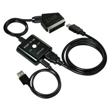 Convertidor de SCART A -Compatible 1080P Adaptador de Video Audio para HD TV DVD HDTV con Cable -Compatible y