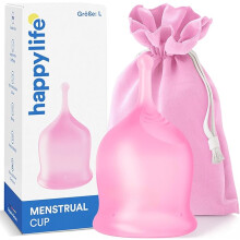 Kubeczek menstruacyjny silikonowy L różowy miękki 25ml
