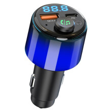 PD30W QC3.0 Auto 5.3 FM Sender Freisprecheinrichtung MP3-Player Musik 360 Grad Farbige Umgebungsbeleuchtung