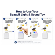 4PCS for Seagull Button Keychain Rechargeable Clicker Toys Stress Relief Sound&Colorful LED Light Cute Gadget for Adults
