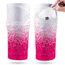 Shin Pad Sleeves Shin Guard Protectors for Kid Adult Running Rose red and white XL
