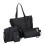 Functional 4Pcs Women's PU Leather Crossbody Bag Adjustable Shoulder Strap Black 1