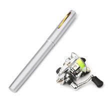 Pen Fishing Rod for Sea Fishing Outdoor Fishing Portable Mini Pocket Fishing Rod Silver