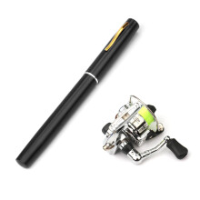 Mini Telescopic Portable Pocket Pen Fishing Rod for Sea Fishing Outdoor Fishing Black
