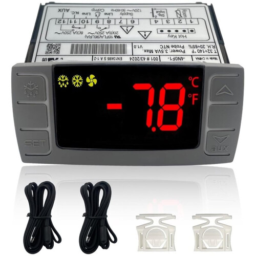 XR03CX-4N0F1 Temperature Controller with Sensor Probe Thermostat Controller Fit for Refrigerators/Freezer