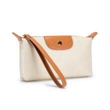 Stylish Women's Travel Coin Bag for Convenience Interior Card Slot Zipper Pocket Beige