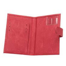 Stylish Leather Passport Holder Card Case Practical Travel Wallet for Man Women Red