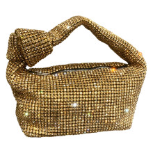 Glitter Rhinestone Handbag for Women Evening Clutch Bag Glitter Underarm Bag Gold