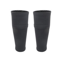 Football Shin Guard Sleeve Leg Sock Pair for Soccer Practice and Training Black S